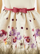 Abito per bambina Monnalisa Kids crema a fiori con ruches 11H917 8677 0184 MONNALISA KIDS 
