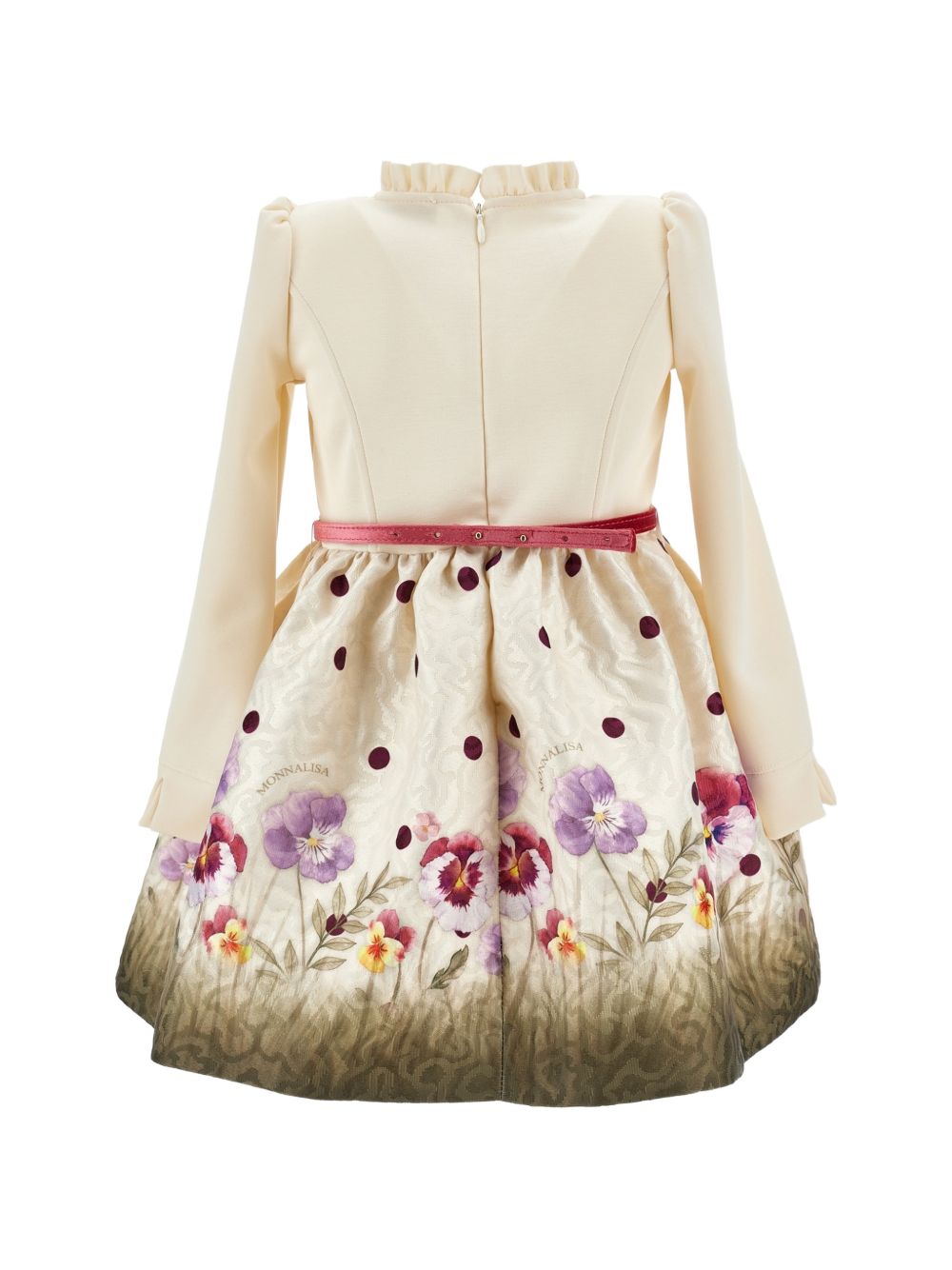 Abito per bambina Monnalisa Kids crema a fiori con ruches 11H917 8677 0184 MONNALISA KIDS 