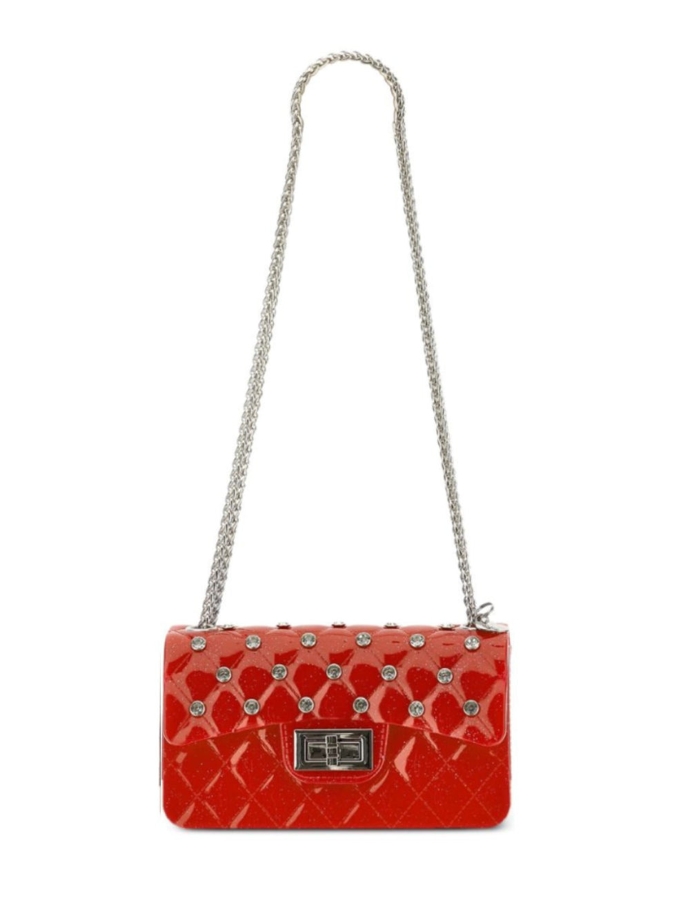 Borsa a spalla per bambina Monnalisa Kids rossa trapuntata con cristalli 17H000 8726 0043 MONNALISA KIDS 