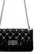 Borsa a spalla per bambina Monnalisa Kids nera trapuntata con cristalli 17H000 8726 0050 MONNALISA KIDS 