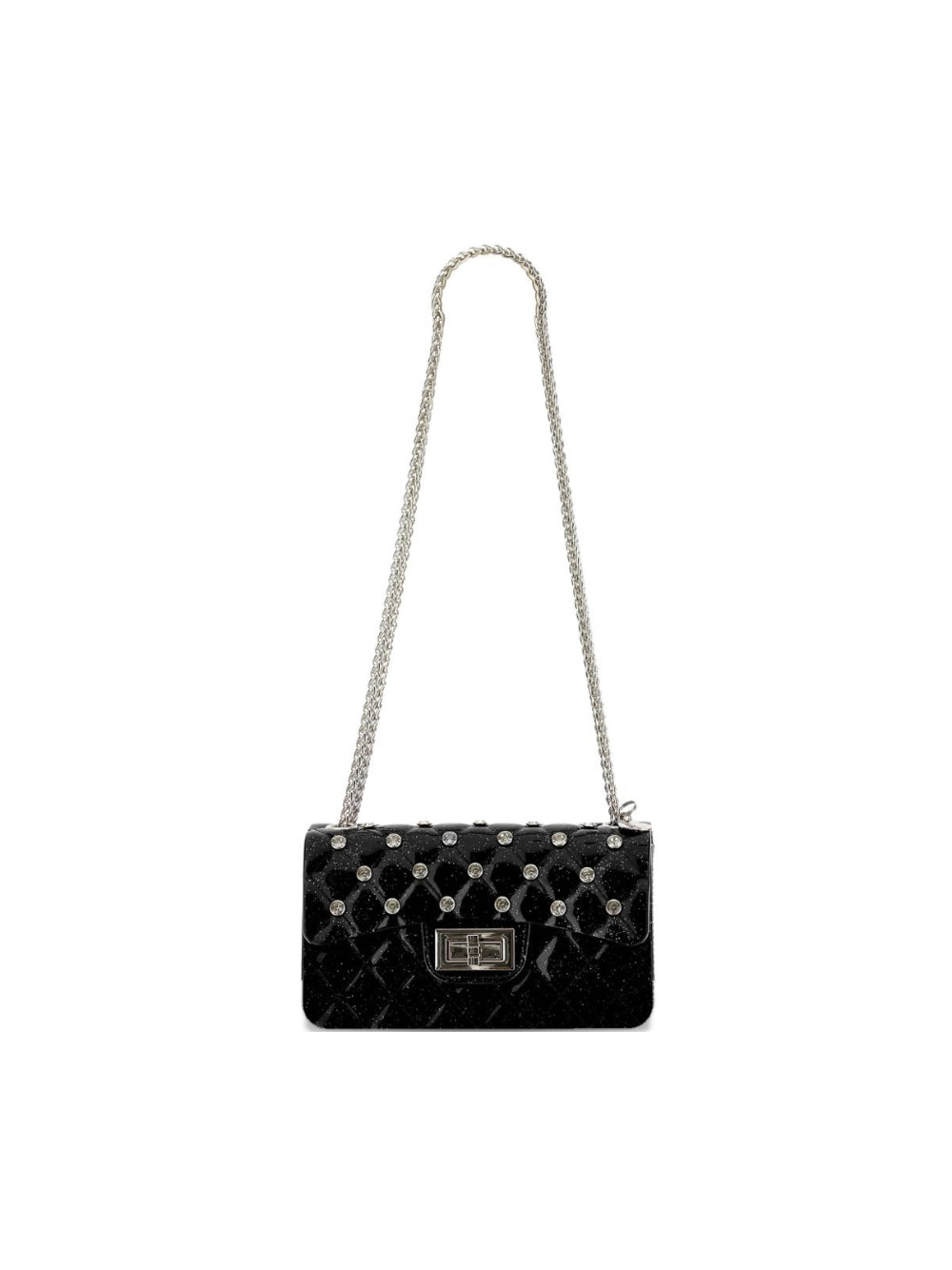 Borsa a spalla per bambina Monnalisa Kids nera trapuntata con cristalli 17H000 8726 0050 MONNALISA KIDS 