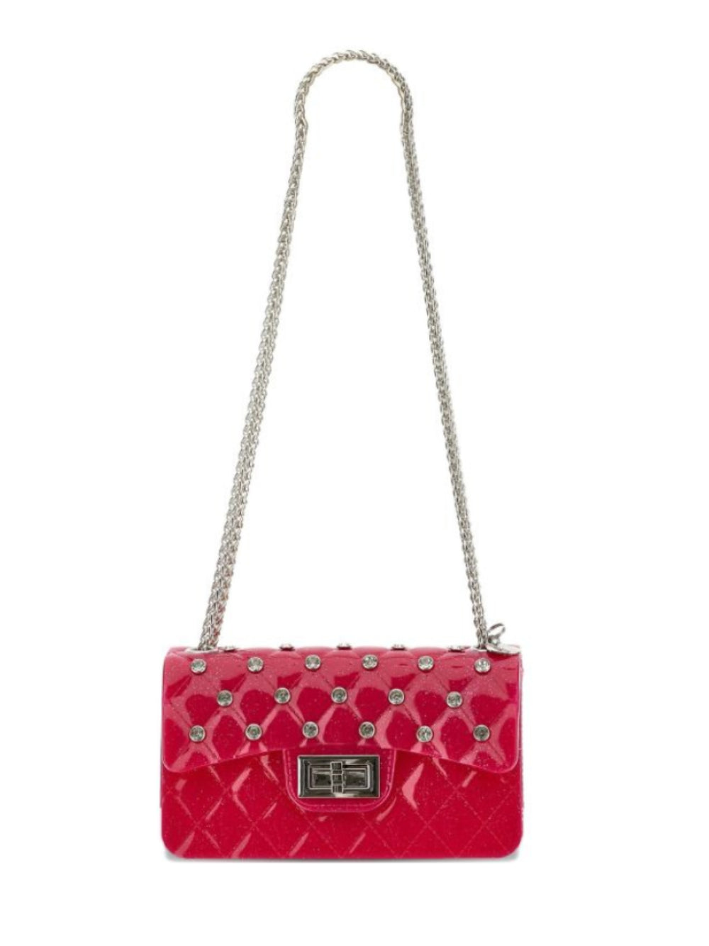 Borsa a spalla per bambina Monnalisa Kids rosso fragola trapuntata con cristalli 17H000 8726 0069 MONNALISA KIDS 