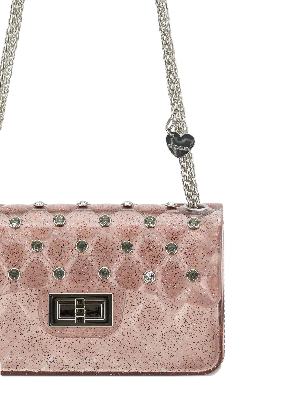 Borsa a spalla per bambina Monnalisa Kids rosa trapuntata con cristalli 17H000 8726 094F MONNALISA KIDS 