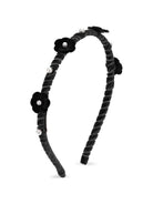 Cerchietto per capelli per bambina Monnalisa Kids nero con applicazione fiori in rilievo 17H003 8058 0050 MONNALISA KIDS 