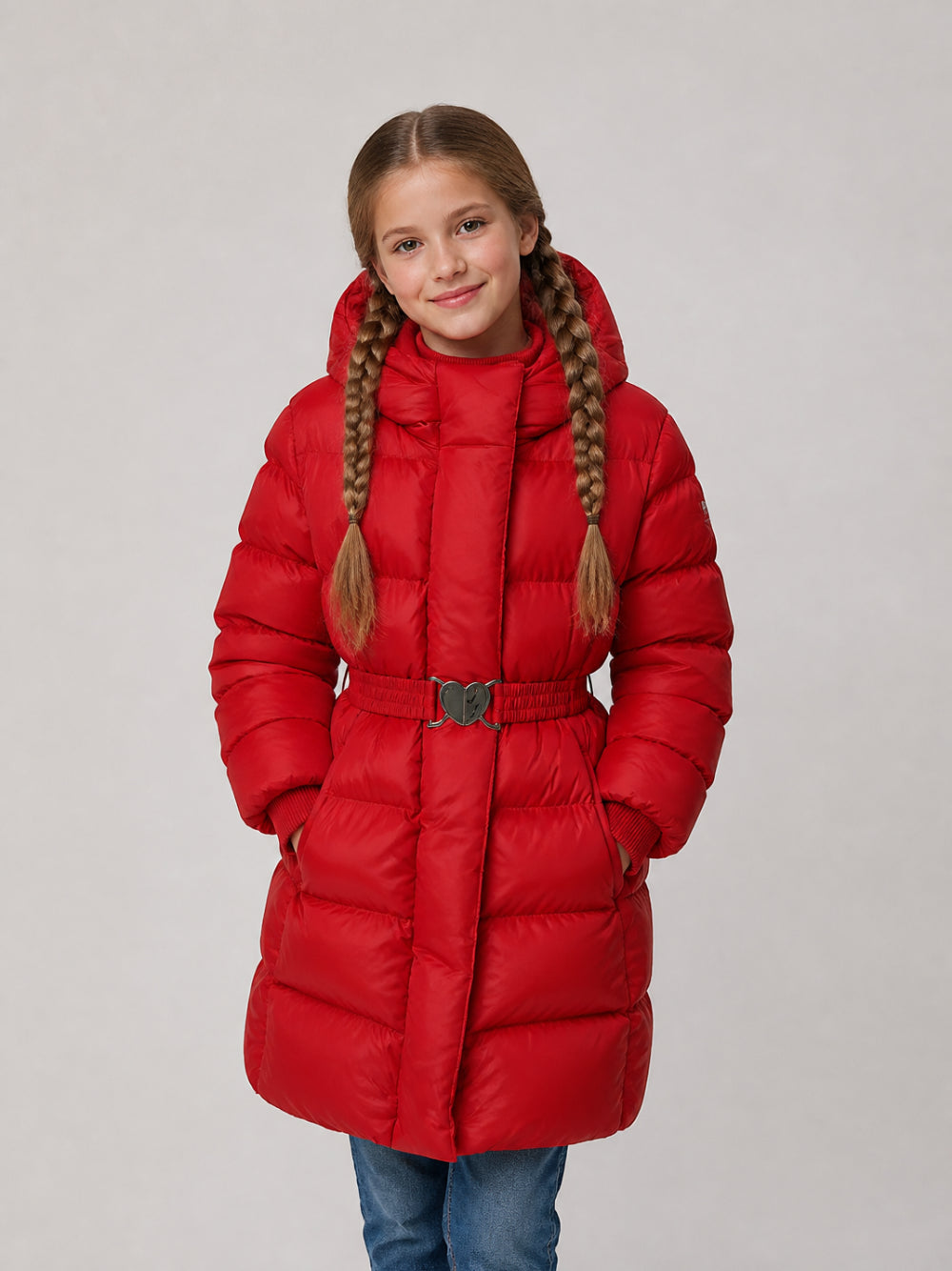 Piumino per bambina Monnalisa Kids rosso con cintura 17H100 8020 0043 MONNALISA KIDS 