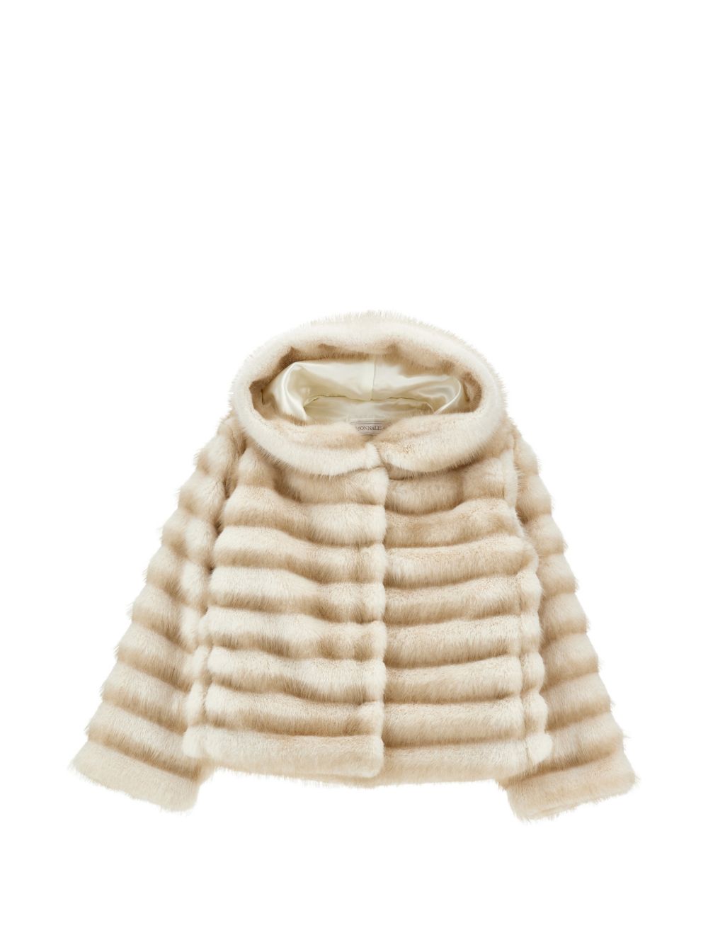 Giacca per bambina Monnalisa Kids beige in pelliccia sintetica con cappuccio 17H101 8033 0001 MONNALISA KIDS 
