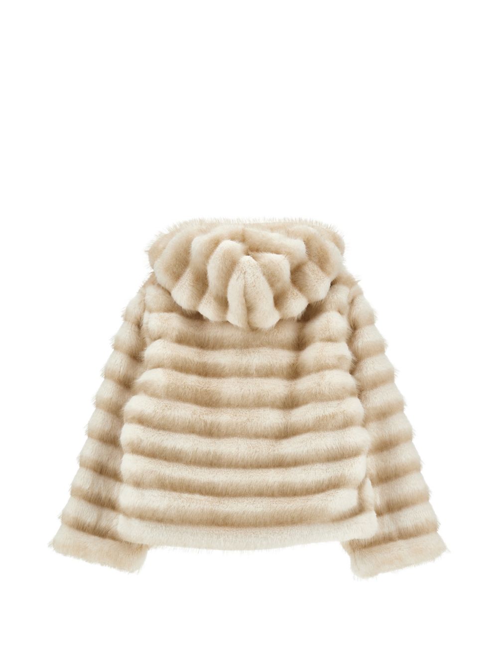 Giacca per bambina Monnalisa Kids beige in pelliccia sintetica con cappuccio 17H101 8033 0001 MONNALISA KIDS 