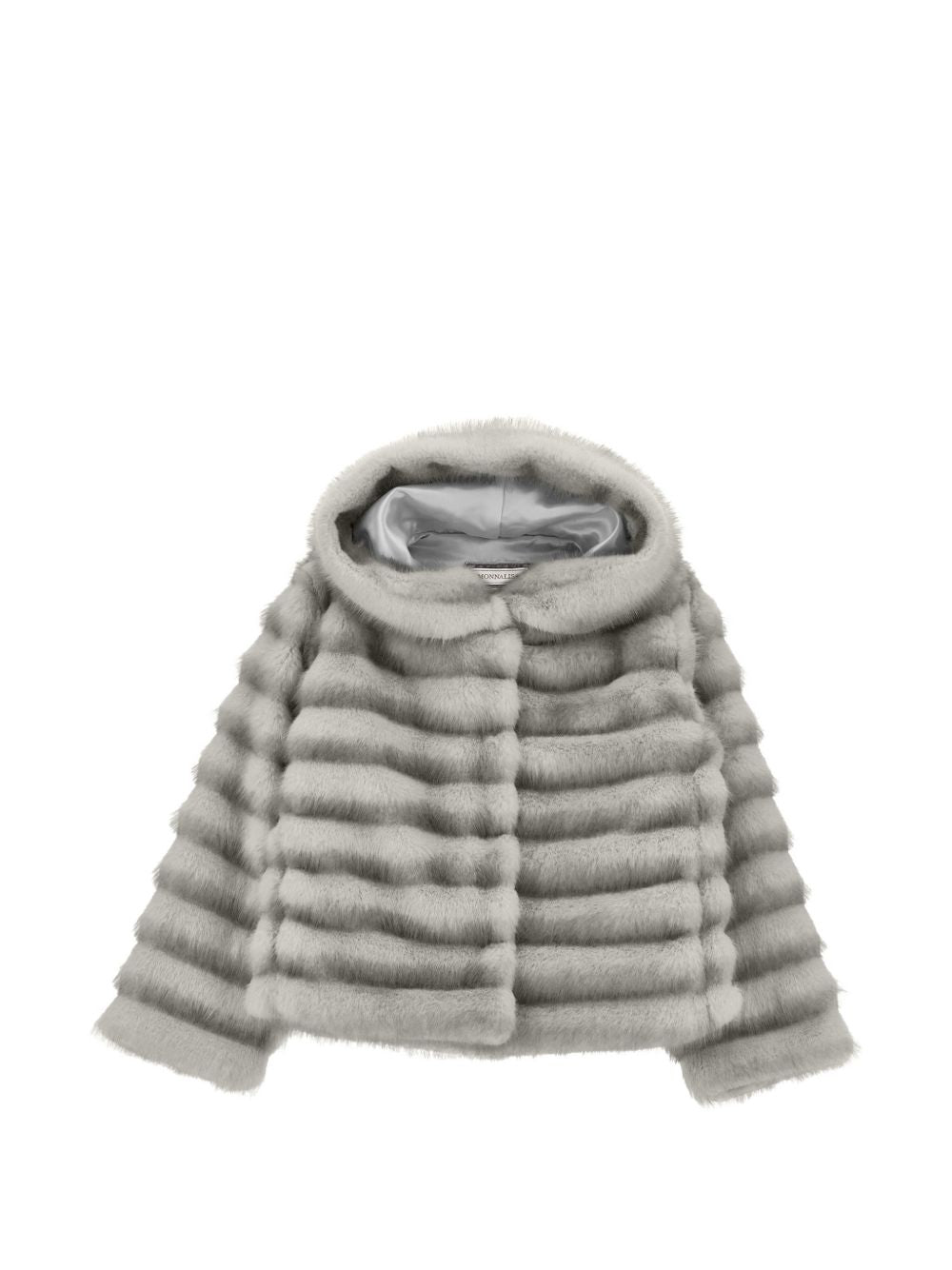 Giacca per bambina Monnalisa Kids grigio in pelliccia sintetica con cappuccio 17H101 8033 0032 MONNALISA KIDS 