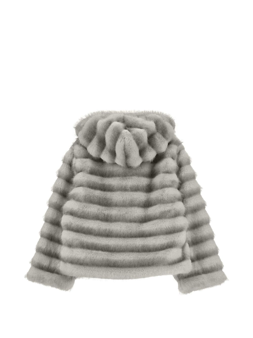 Giacca per bambina Monnalisa Kids grigio in pelliccia sintetica con cappuccio 17H101 8033 0032 MONNALISA KIDS 