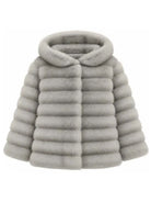 Giacca per bambina Monnalisa Kids grigio in pelliccia sintetica con cappuccio 17H101 8033 0032 MONNALISA KIDS 