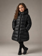 Giubbino per bambina Monnalisa nero con cappuccio 17H103 8022 0050 MONNALISA KIDS 