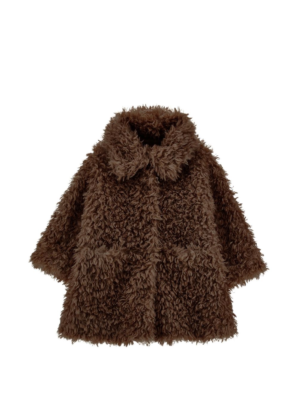 Cappotto per bambina Monnalisa Kids marrone in pelliccia sintetica 17H104 8031 0006 MONNALISA KIDS 