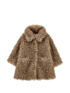 Cappotto per bambina Monnalisa Kids marrone chiaro in pelliccia sintetica 17H104 8031 0009 MONNALISA KIDS 