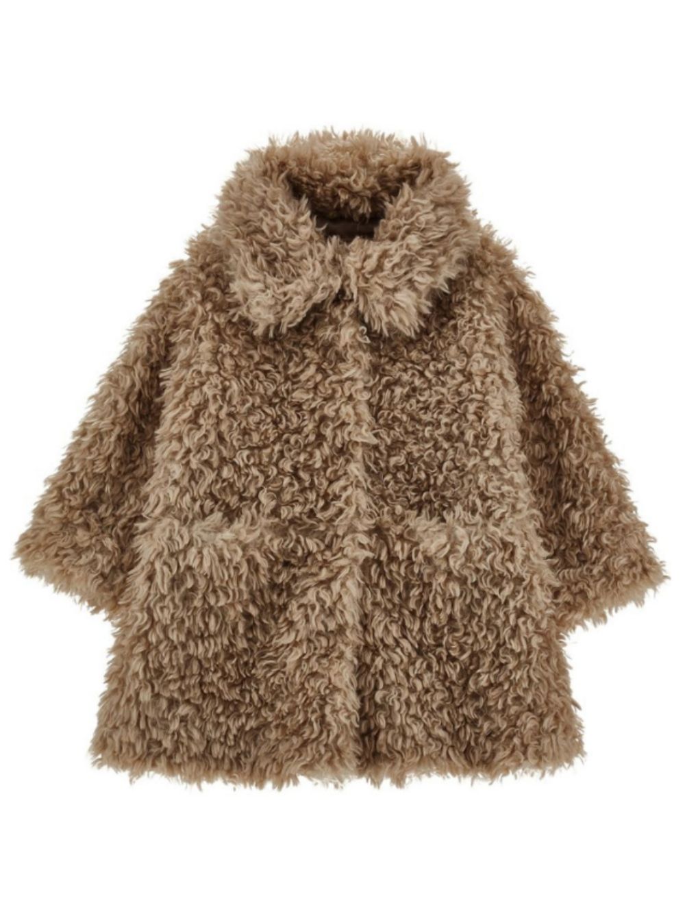 Cappotto per bambina Monnalisa Kids marrone chiaro in pelliccia sintetica 17H104 8031 0009 MONNALISA KIDS 