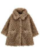 Cappotto per bambina Monnalisa Kids marrone chiaro in pelliccia sintetica 17H104 8031 0009 MONNALISA KIDS 