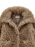 Cappotto per bambina Monnalisa Kids marrone chiaro in pelliccia sintetica 17H104 8031 0009 MONNALISA KIDS 