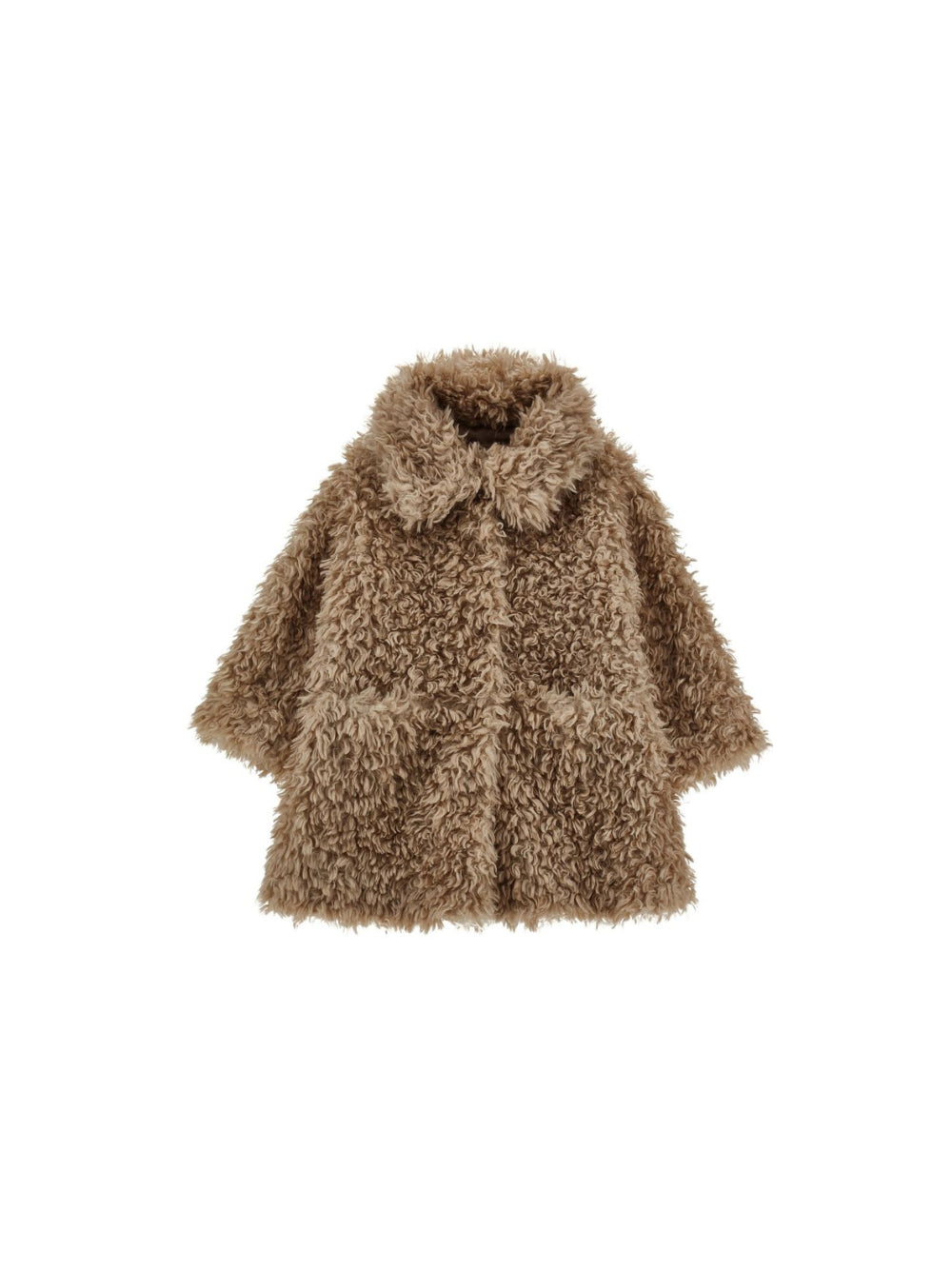 Cappotto per bambina Monnalisa Kids marrone chiaro in pelliccia sintetica 17H104 8031 0009 MONNALISA KIDS 