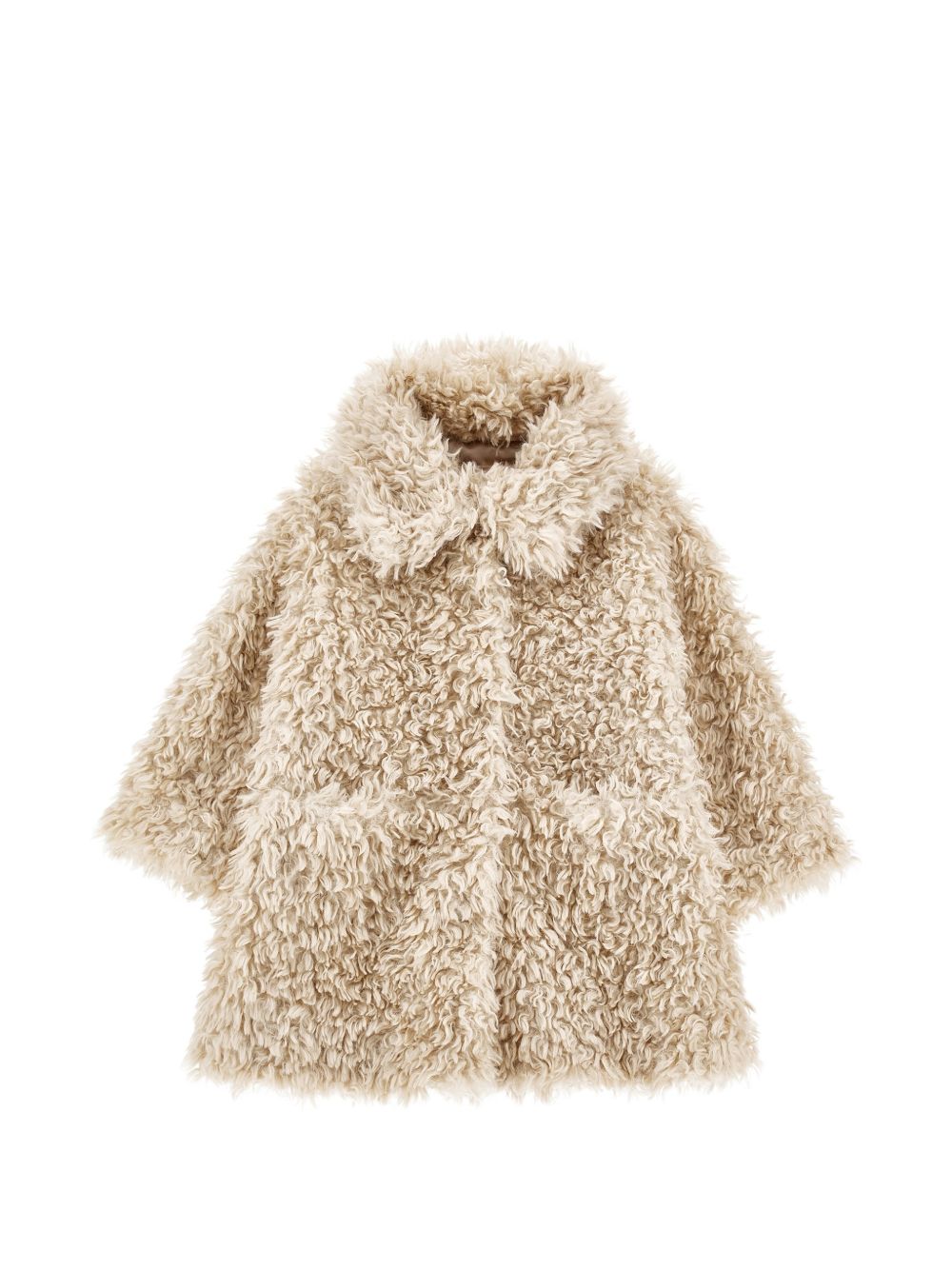 Cappotto per bambina Monnalisa Kids beige in pelliccia sintetica 17H104 8031 029F MONNALISA KIDS 