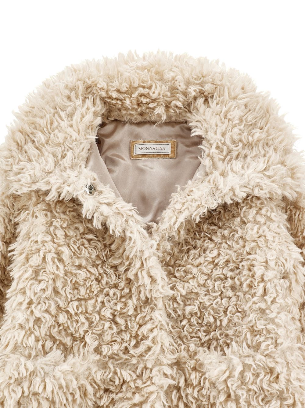 Cappotto per bambina Monnalisa Kids beige in pelliccia sintetica 17H104 8031 029F MONNALISA KIDS 