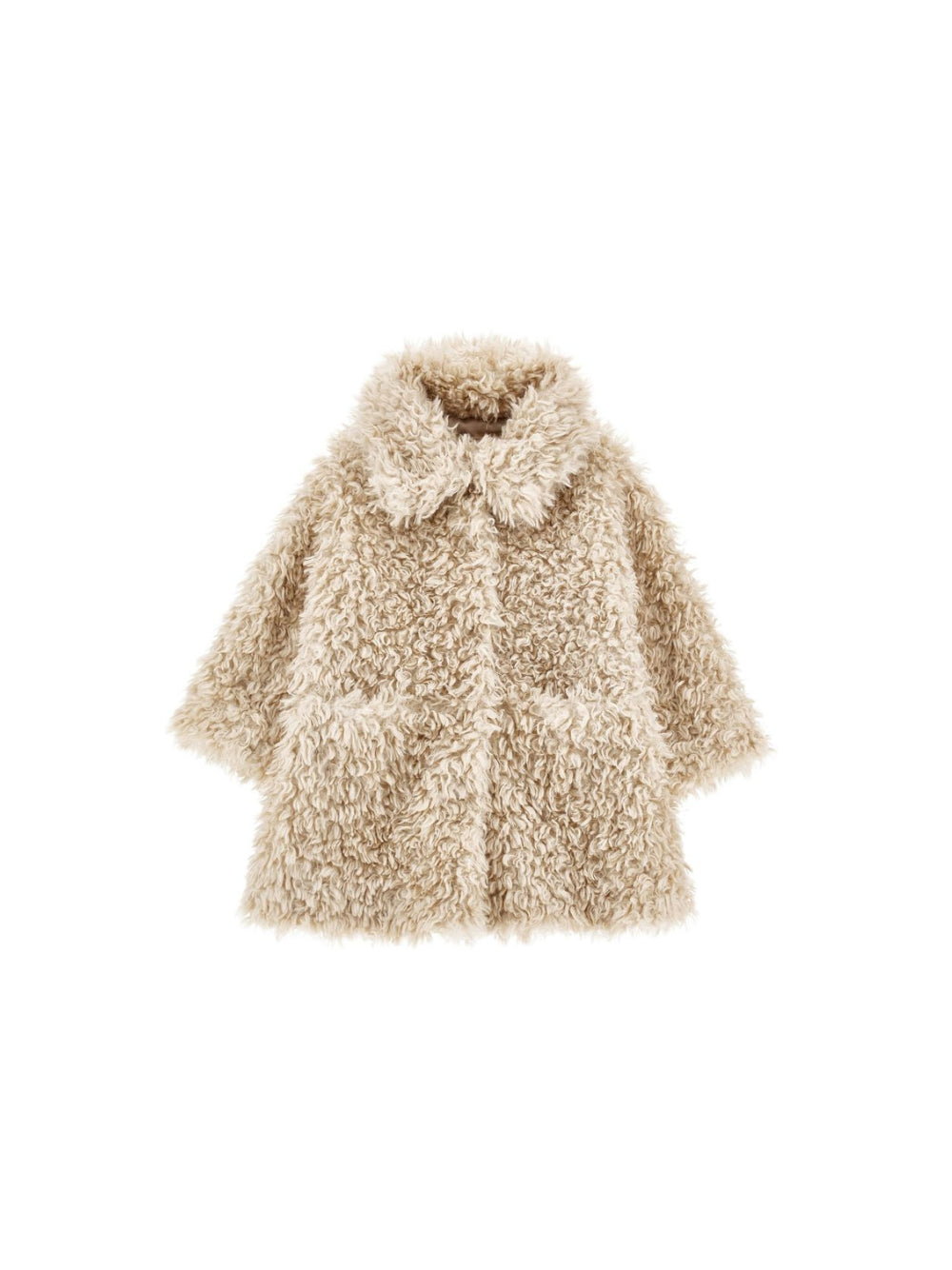 Cappotto per bambina Monnalisa Kids beige in pelliccia sintetica 17H104 8031 029F MONNALISA KIDS 