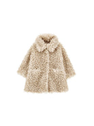 Cappotto per bambina Monnalisa Kids beige in pelliccia sintetica 17H104 8031 029F MONNALISA KIDS 