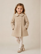 Cappotto per bambina Monnalisa Kids beige con colletto alla Peter Pan 17H106 8360 0002 MONNALISA KIDS 