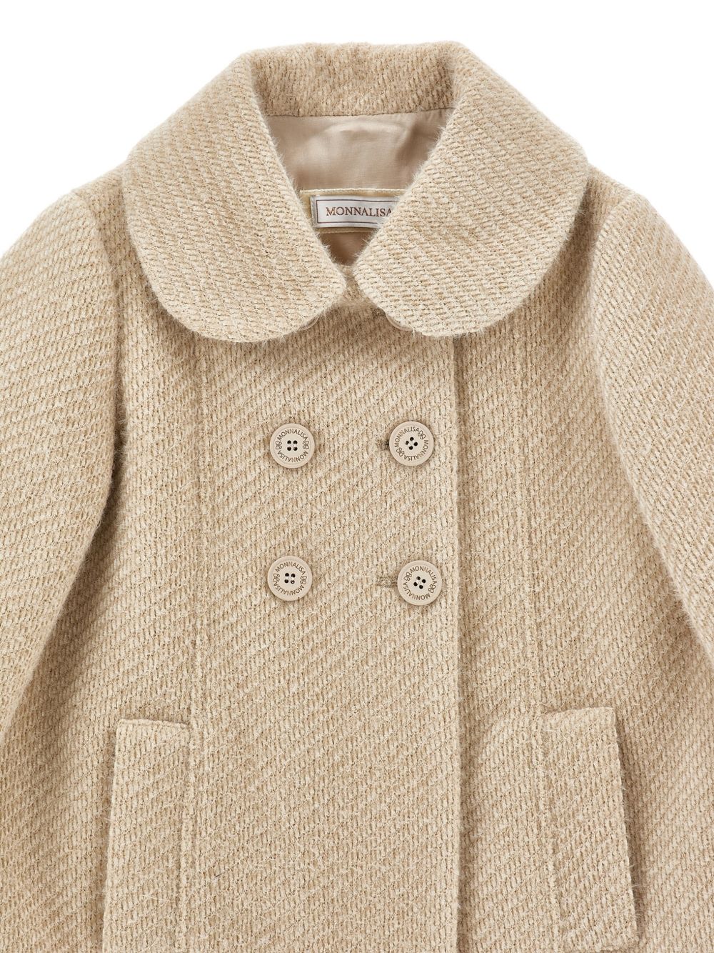 Cappotto per bambina Monnalisa Kids beige con colletto alla Peter Pan 17H106 8360 0002 MONNALISA KIDS 