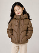 Giubbino per bambina Monnalisa Kids marrone con design trapuntato 17H107 8022 0006 MONNALISA KIDS 