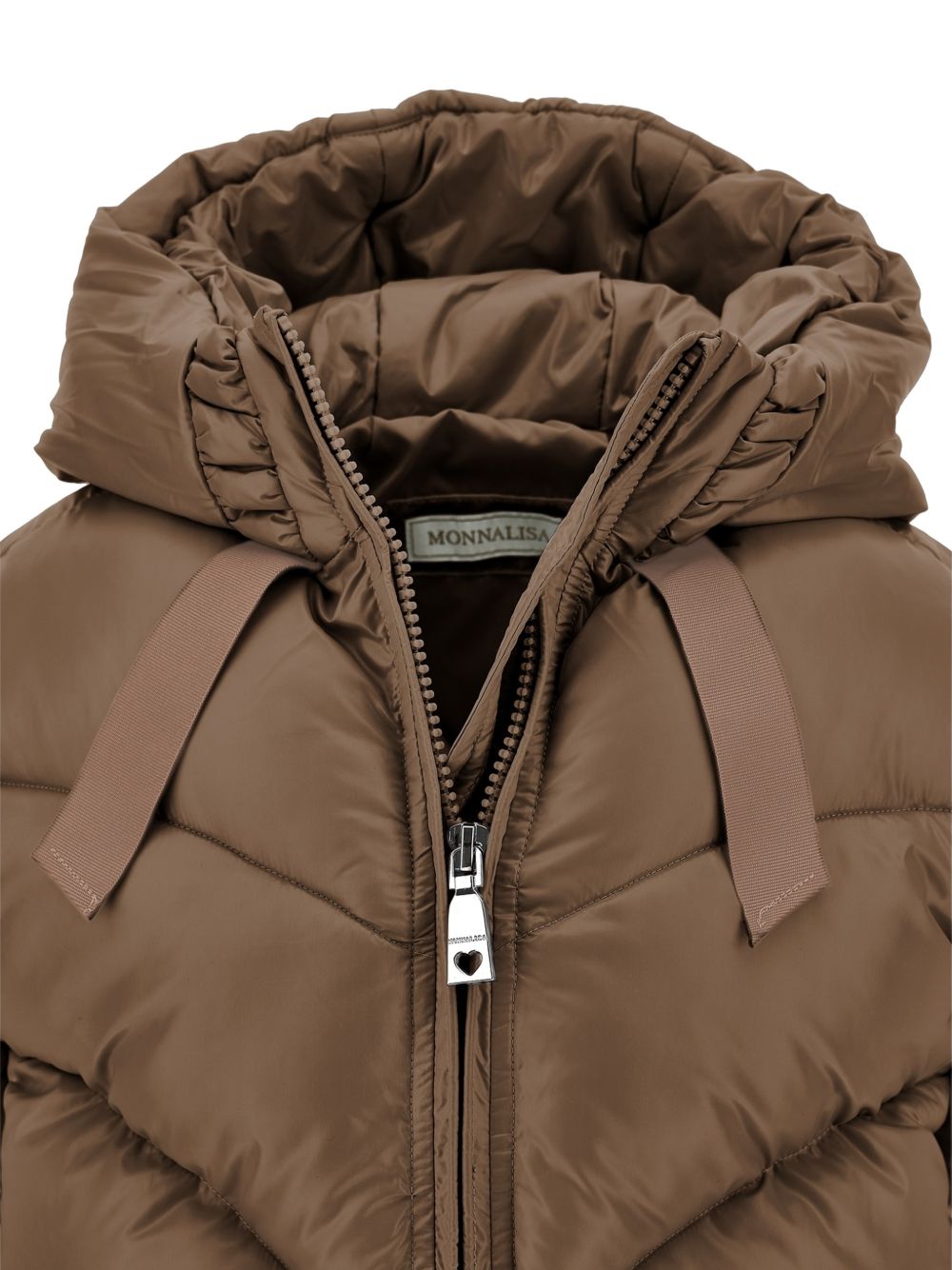 Giubbino per bambina Monnalisa Kids marrone con design trapuntato 17H107 8022 0006 MONNALISA KIDS 
