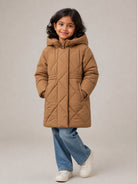Giubbino per bambina Monnalisa Kids marrone con trapuntatura a diamante 17H108 8025 0003 MONNALISA KIDS 