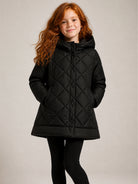 Piumino per bambina Monnalisa Kids nero con dettaglio fiocco posteriore 17H110 8719 0050 MONNALISA KIDS 