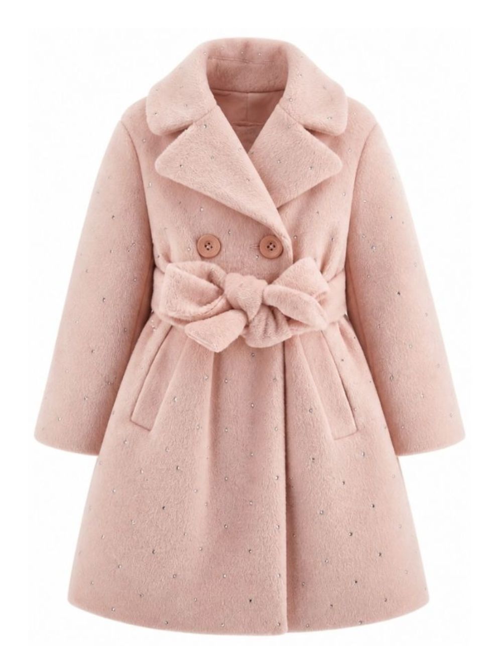 Cappotto per bambina Monnalisa Kids rosa con decorazione con strass 17H111 8036 094F MONNALISA KIDS 