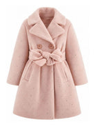 Cappotto per bambina Monnalisa Kids rosa con decorazione con strass 17H111 8036 094F MONNALISA KIDS 