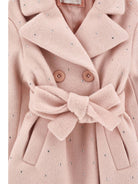 Cappotto per bambina Monnalisa Kids rosa con decorazione con strass 17H111 8036 094F MONNALISA KIDS 