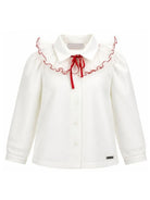 Camicia per bambina Monnalisa Kids bianca con colletto con ruches 17H300 8201 0143 MONNALISA KIDS 