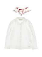 Camicia per bambina Monnalisa Kids bianca con colletto con ruches 17H300 8201 0143 MONNALISA KIDS 
