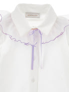 Camicia per bambina Monnalisa Kids bianca con colletto con ruches 17H300 8201 0163 MONNALISA KIDS 