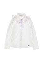 Camicia per bambina Monnalisa Kids bianca con colletto con ruches 17H300 8201 0163 MONNALISA KIDS 