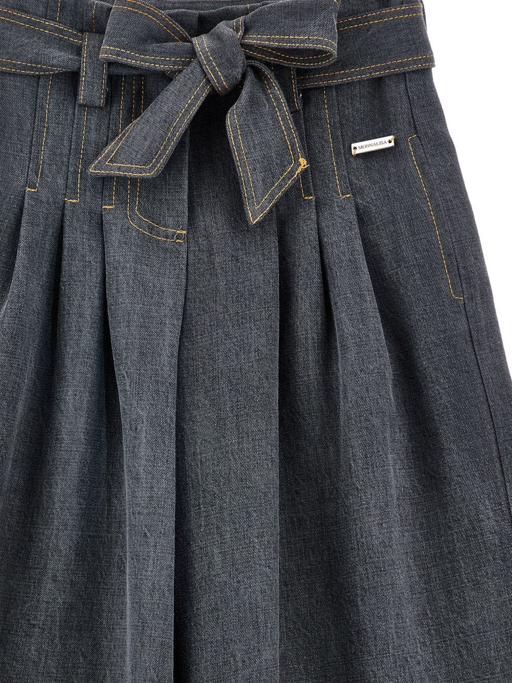 Pantaloni per bambina Monnalisa Kids grigi con dettagli plissettati 17H400 8208 032F MONNALISA KIDS 