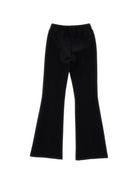 Pantaloni svasati per bambina Monnalisa Kids neri con placca logo 17H403 8220 0050 MONNALISA KIDS 