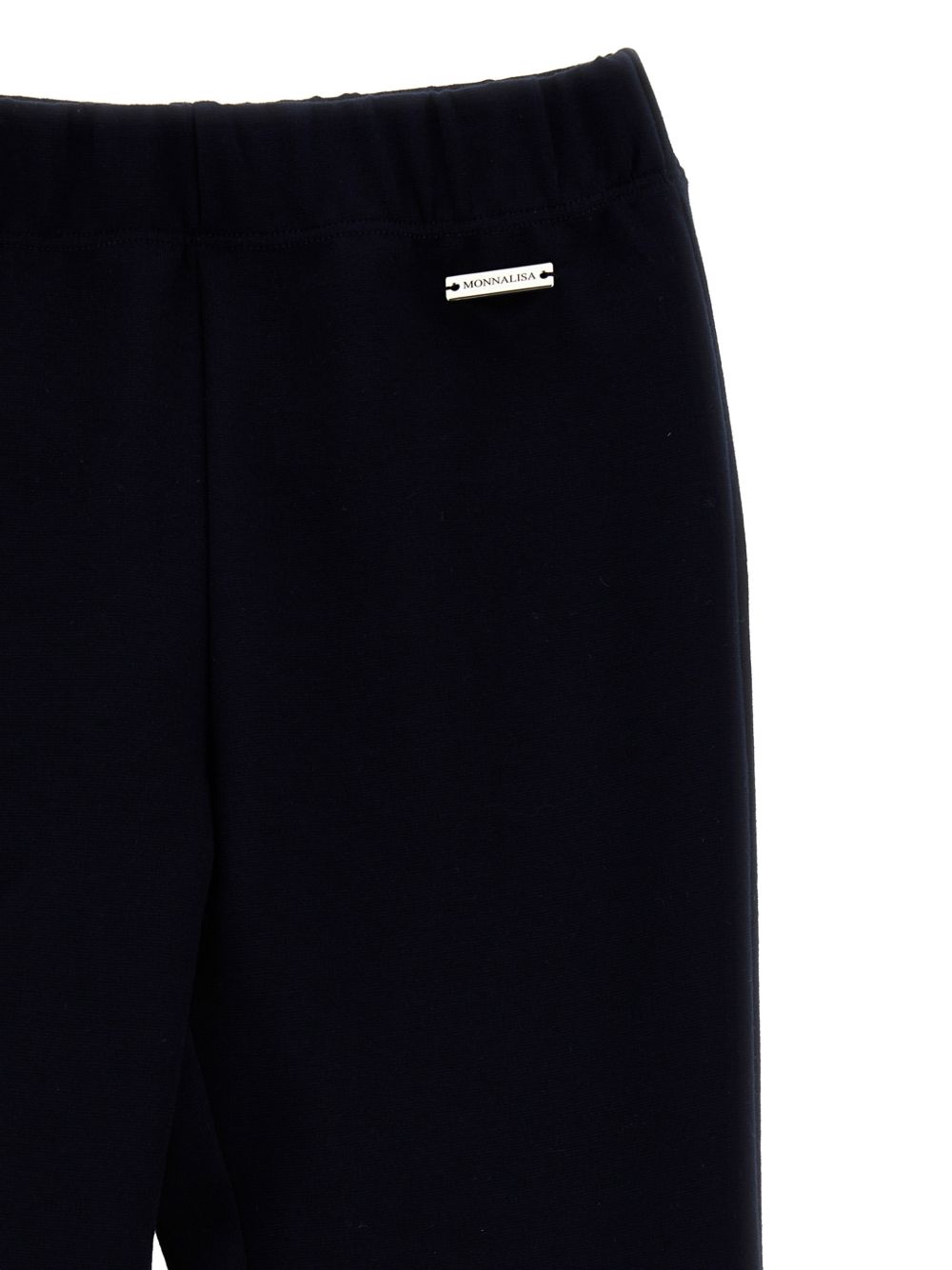 Pantaloni svasati per bambina Monnalisa Kids blu con placca logo 17H403 8220 0056 MONNALISA KIDS 