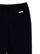 Pantaloni svasati per bambina Monnalisa Kids blu con placca logo 17H403 8220 0056 MONNALISA KIDS 