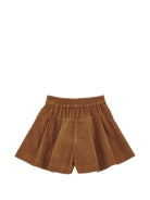 Shorts per bambina Monnalisa Kids marrone in velluto a coste 17H404 8852 0005 MONNALISA KIDS 