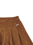 Shorts per bambina Monnalisa Kids marrone in velluto a coste 17H404 8852 0005 MONNALISA KIDS 