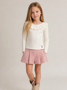 Shorts per bambina Monnalisa Kids rosa in velluto a coste 17H404 8852 094F MONNALISA KIDS 