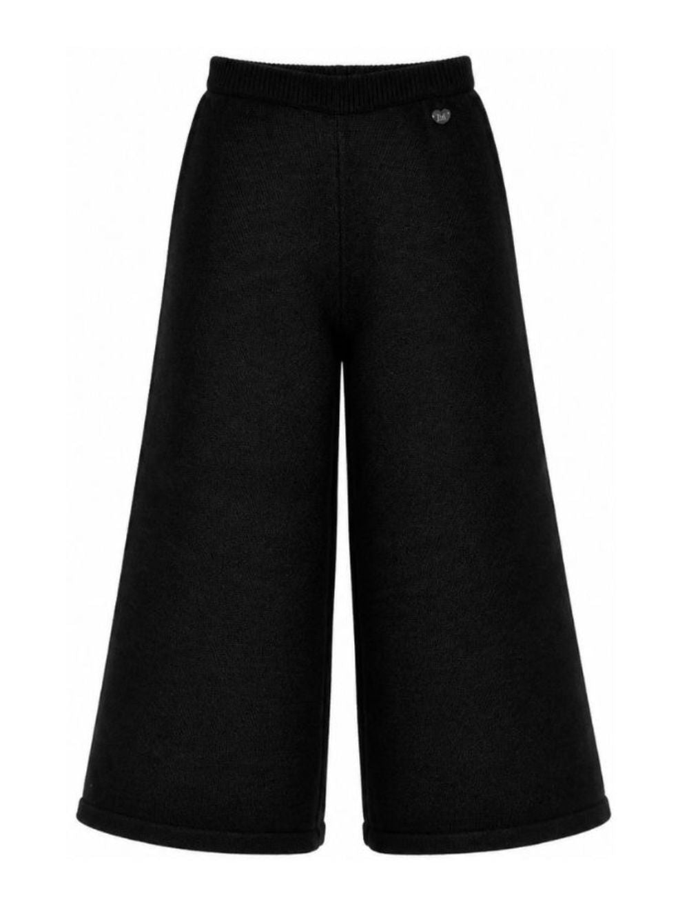 Pantaloni per bambina Monnalisa Kids neri con design lavorato a maglia 17H409 8060 0050 MONNALISA KIDS 