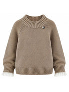 Maglione per bambina Monnalisa Kids marrone con design lavorato a maglia 17H601 8060 0003 MONNALISA KIDS 