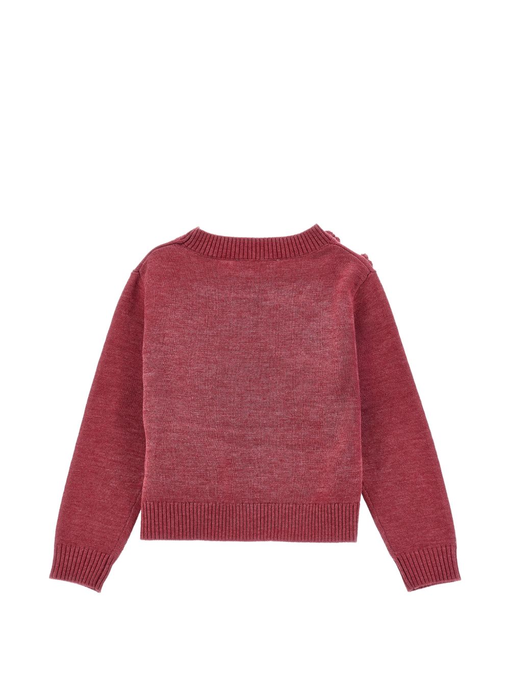 Maglione per bambina Monnalisa Kids rosa con ricamo fiori all'uncinetto sul davanti 17H602 8062 0098 MONNALISA KIDS 
