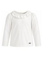 T-shirt per bambina Monnalisa Kids bianca con colletto con ruches 17H603 8201 0001 MONNALISA KIDS 
