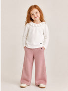T-shirt per bambina Monnalisa Kids bianca con colletto con ruches 17H603 8201 0001 MONNALISA KIDS 